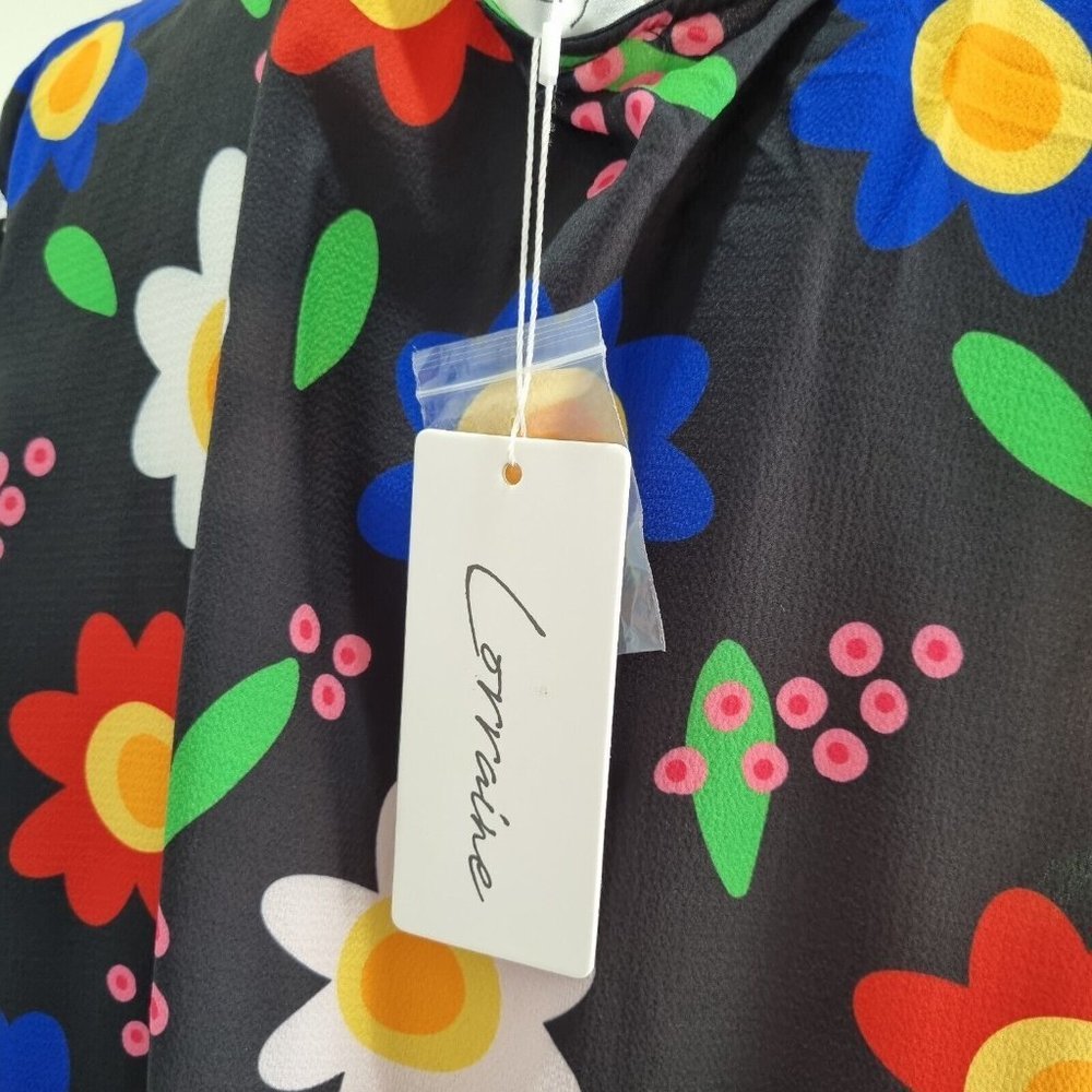 Lorraine Kerrie Multicolour Floral Frill Hem Top Plus Size 20 - Picture 8 of 10